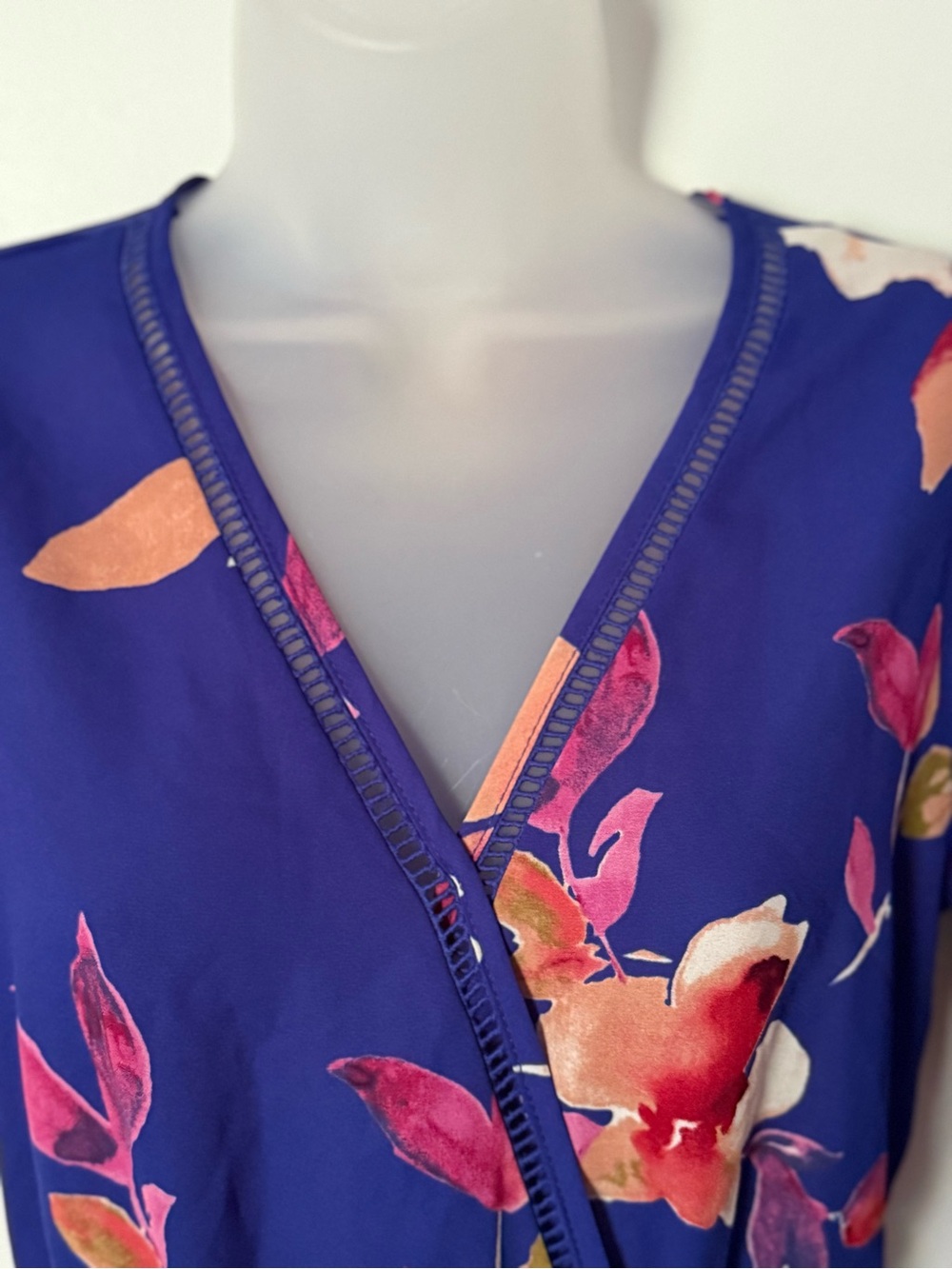 Sienna Sky Purple Floral Faux Wrap Midi Dress Small - Picture 3 of 8